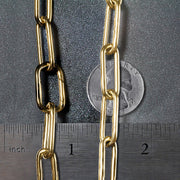 Bids.com 14k Yellow Gold Rounded Paperclip Chain Necklace Necklaces Dim Gray 18 / Yellow Gold