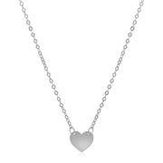 Bids.com 14k White Gold Polished Mini Heart Necklace Necklaces White Smoke 18 / White Gold