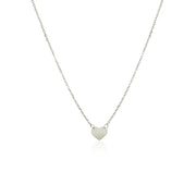 Bids.com 14k White Gold Polished Mini Heart Necklace Necklaces White Smoke 18 / White Gold