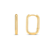 Bids.com 14k Yellow Gold Large Paperclip Huggies Earrings White Smoke Yellow Gold
