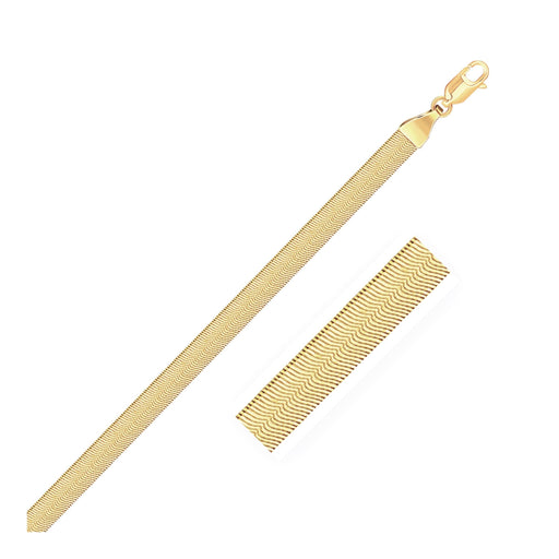 Bids.com Imperial Herringbone Bracelet in 10k Yellow Gold  (3.80 mm) Bracelets White Smoke 7 / Yellow Gold