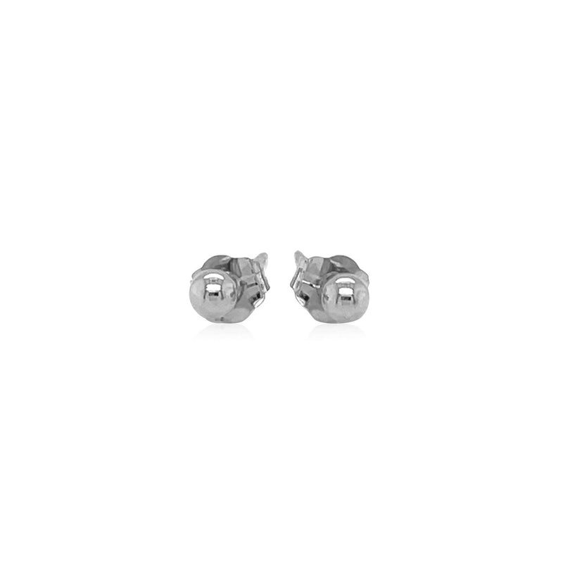 Bids.com 14k White Gold Spherical Stud Earrings (3.0 mm) Earrings White Smoke White Gold