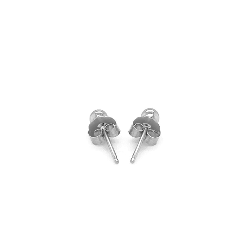 Bids.com 14k White Gold Spherical Stud Earrings (3.0 mm) Earrings White Smoke White Gold
