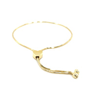 Bids.com 14k Yellow Gold Adjustable Lariat Style Heart Motif Bracelet Bracelets White Smoke 9.25 / Yellow Gold
