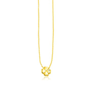 Bids.com 14k Yellow Gold Polished Four Leaf Clover Necklace with Diamond Necklaces White Smoke 18 / Yellow Gold