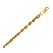 Bids.com 10K Yellow Gold Hollow Diamond Cut Rope Chain (5.00 mm) Necklaces White Smoke 20 / Yellow Gold,22 / Yellow Gold,24 / Yellow Gold