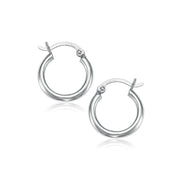 Bids.com 10k White Gold Polished Hoop Earrings (15 mm) Earrings White Smoke White Gold