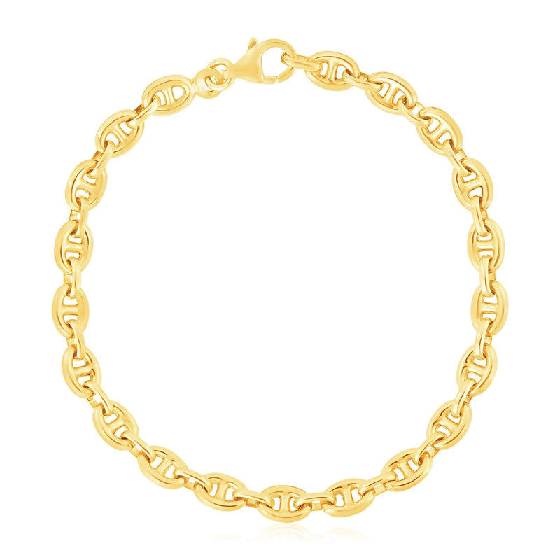 Bids.com 14k Yellow Gold High Polish Mariner Link Bracelet (5.4mm) Bracelets White Smoke 7.5 / Yellow Gold