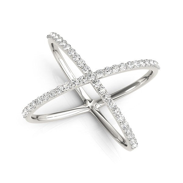 Bids.com 14k White Gold X Style Thin Ring with Diamonds (1/2 cttw) Rings White Smoke 3 / White Gold,3.5 / White Gold,4 / White Gold,4.5 / White Gold,5 / White Gold,5.5 / White Gold,6 / White Gold,6.5 / White Gold,7 / White Gold,7.5 / White Gold,8 / White Gold,8.5 / White Gold,9 / White Gold