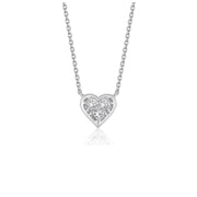 Bids.com Diamond Heart Design Pendant in 14k White Gold Necklaces White Smoke 16 / White Gold
