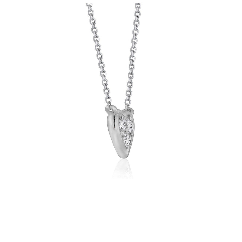 Bids.com Diamond Heart Design Pendant in 14k White Gold Necklaces White Smoke 16 / White Gold