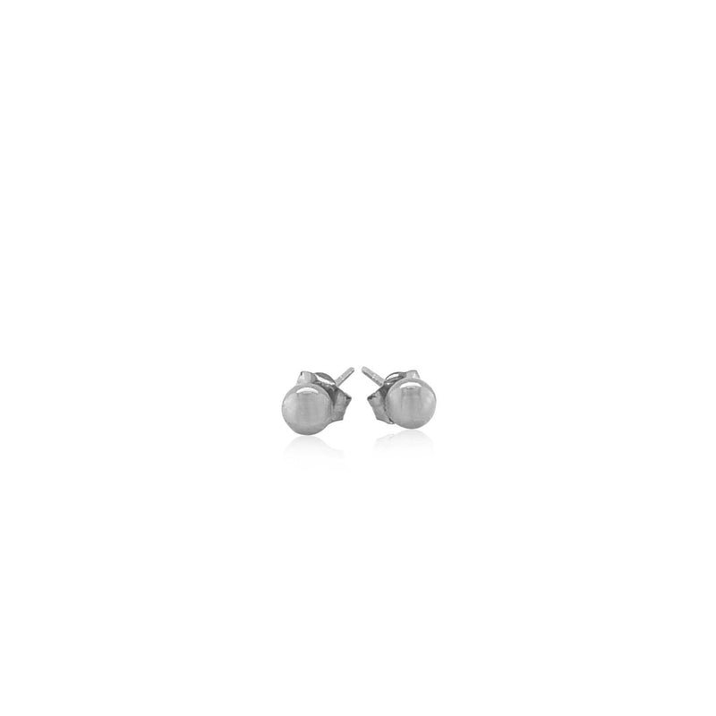 Bids.com 14k White Gold Round Stud Earrings (4.0 mm) Earrings White Smoke White Gold