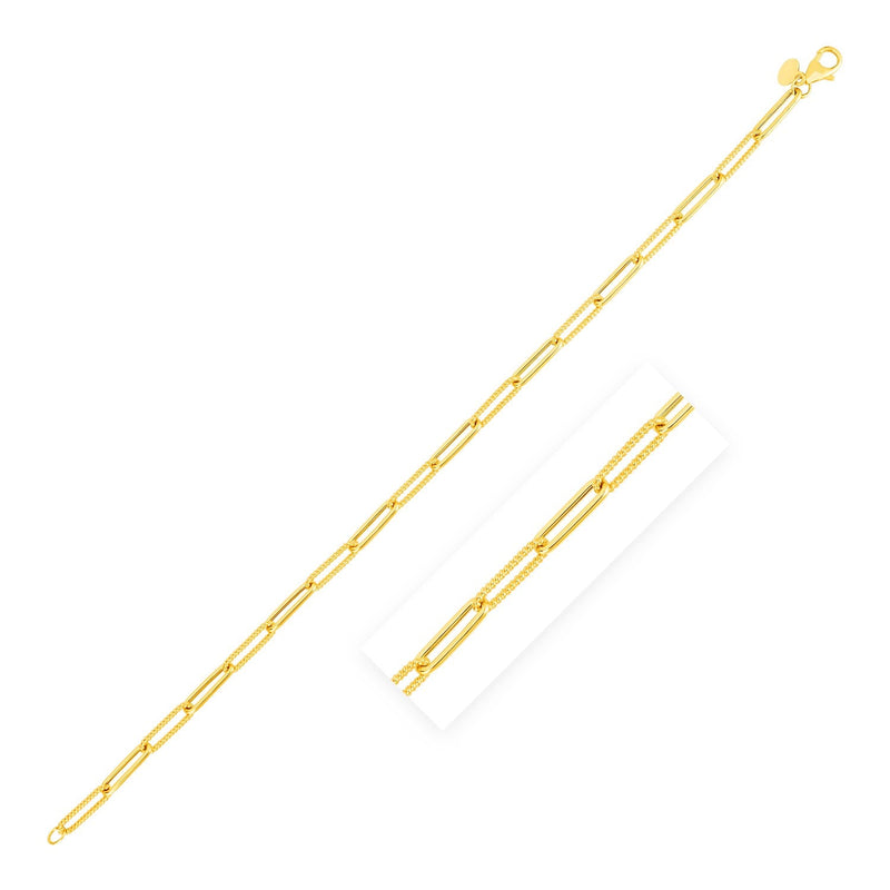Bids.com 14k Yellow Gold Textured Paperclip Chain (3.5mm) Necklaces White Smoke 16 / Yellow Gold,18 / Yellow Gold,20 / Yellow Gold