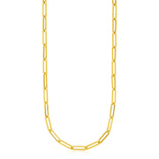 Bids.com 14k Yellow Gold Textured Paperclip Chain (3.5mm) Necklaces White Smoke 16 / Yellow Gold,18 / Yellow Gold,20 / Yellow Gold