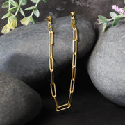 Bids.com 14k Yellow Gold Textured Paperclip Chain (3.5mm) Necklaces Black 16 / Yellow Gold,18 / Yellow Gold,20 / Yellow Gold