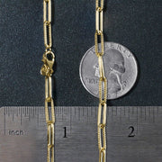 Bids.com 14k Yellow Gold Textured Paperclip Chain (3.5mm) Necklaces Dark Slate Gray 16 / Yellow Gold,18 / Yellow Gold,20 / Yellow Gold