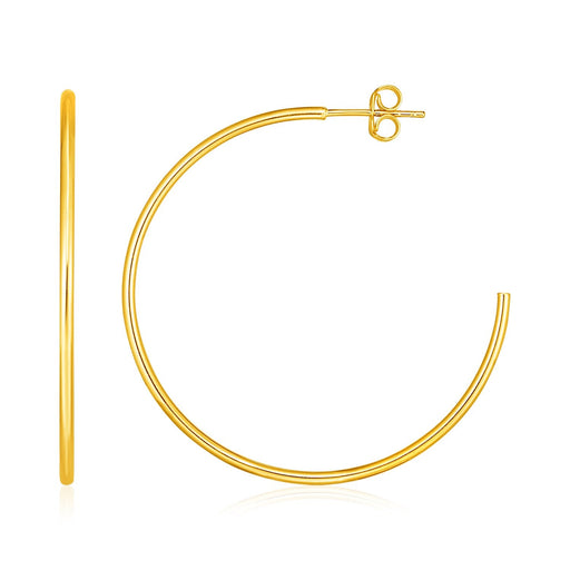 Bids.com 14k Yellow Gold Polished Hoop Earrings Earrings White Smoke Yellow Gold
