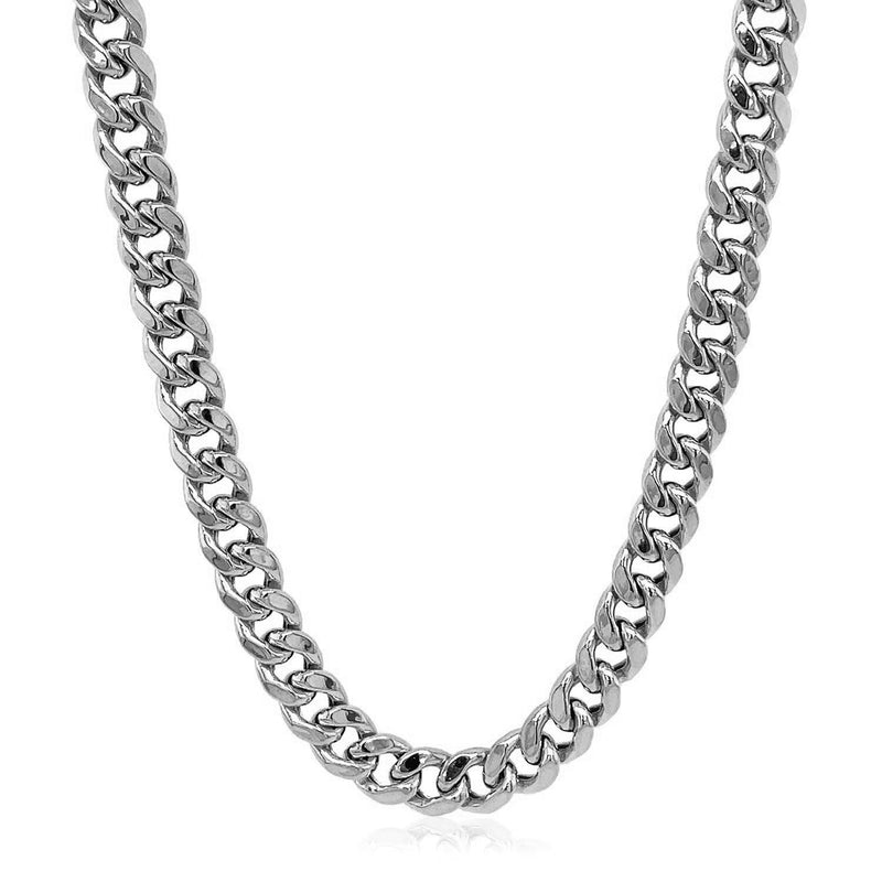 Bids.com 5.5mm 14k White Gold Miami Cuban Semi Solid Chain Necklaces White Smoke 22 / White Gold