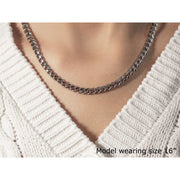 Bids.com 5.5mm 14k White Gold Miami Cuban Semi Solid Chain Necklaces Antique White 22 / White Gold
