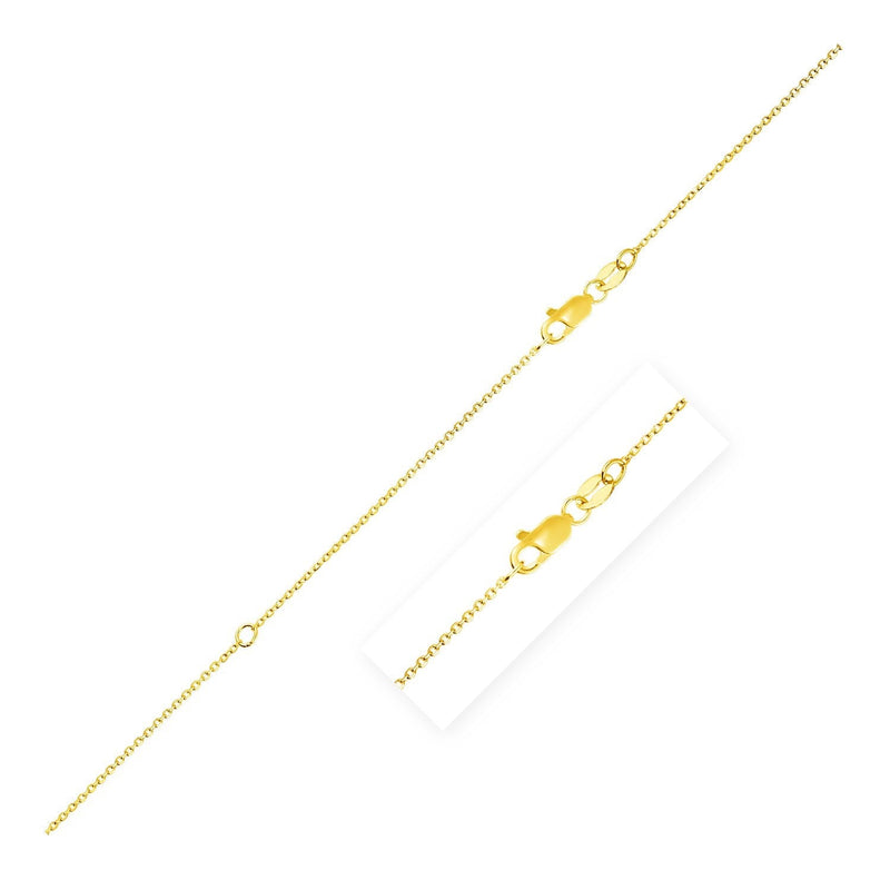 Bids.com 14k Yellow Gold Adjustable Cable Chain 1.1mm Necklaces White Smoke 18 / Yellow Gold,20 / Yellow Gold