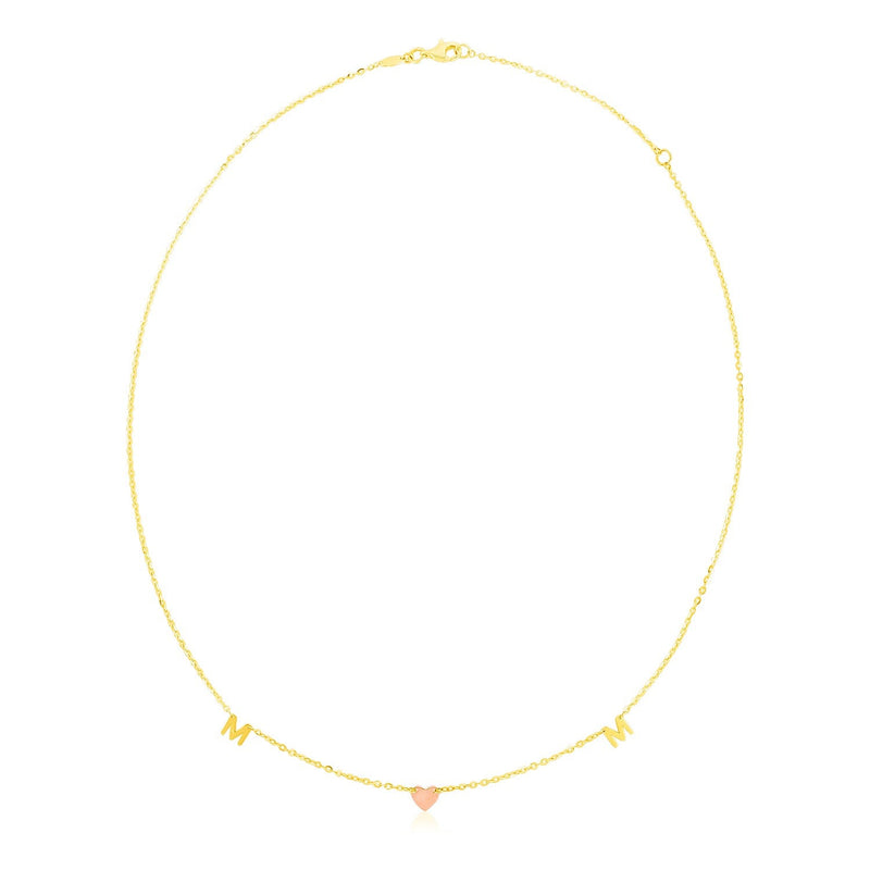 Bids.com 14k Yellow and Rose Gold Mom Necklace Necklaces White Smoke 18 / Two-Tone Gold
