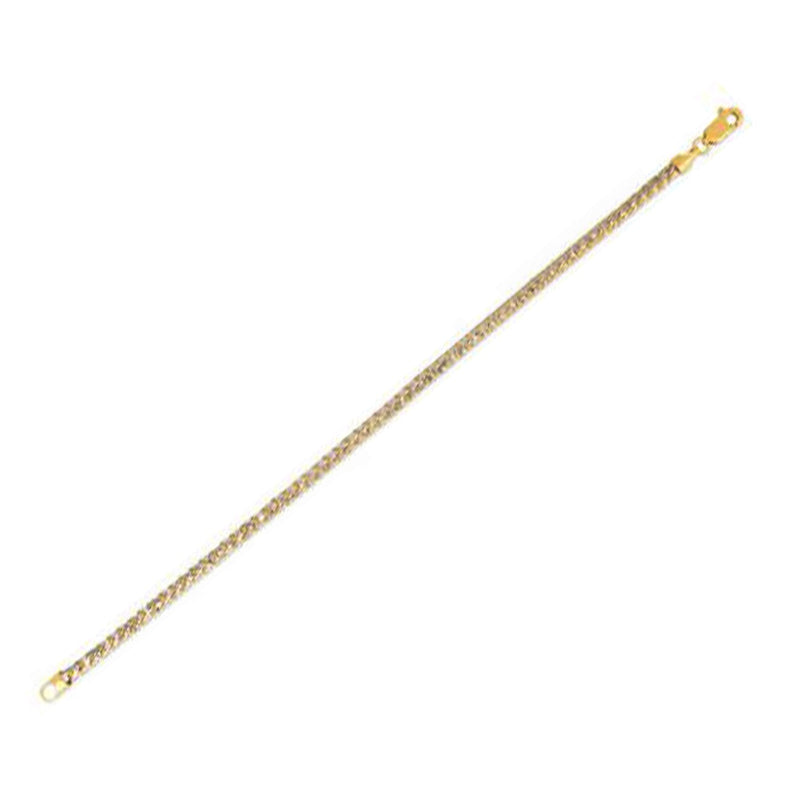 Bids.com Round Pave Franco Chain Bracelet in 14k Yellow Gold  (3.15 mm) Bracelets White Smoke 8 / Yellow Gold
