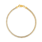 Bids.com Round Pave Franco Chain Bracelet in 14k Yellow Gold  (3.15 mm) Bracelets White Smoke 8 / Yellow Gold
