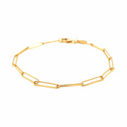 Bids.com 14k Yellow Gold Wire Paperclip Bracelet (2.7mm) Bracelets White Smoke 7 / Yellow Gold
