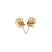 Bids.com 14k Yellow Gold Stud Earrings with White Hue Faceted Cubic Zirconia Earrings White Smoke Yellow Gold