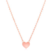 Bids.com 14k Rose Gold Polished Mini Heart Necklace Necklaces White Smoke 18 / Rose Gold