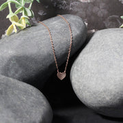 Bids.com 14k Rose Gold Polished Mini Heart Necklace Necklaces Gray 18 / Rose Gold