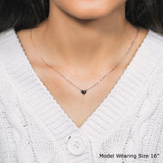 Bids.com 14k Rose Gold Polished Mini Heart Necklace Necklaces Lavender 18 / Rose Gold
