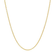 Bids.com 14k Yellow Gold Round Cable Link Chain 1.3mm Necklaces White Smoke 16 / Yellow Gold,18 / Yellow Gold
