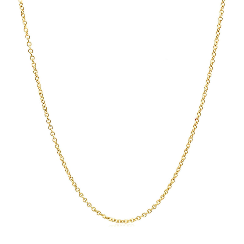 Bids.com 14k Yellow Gold Round Cable Link Chain 1.3mm Necklaces White Smoke 16 / Yellow Gold,18 / Yellow Gold