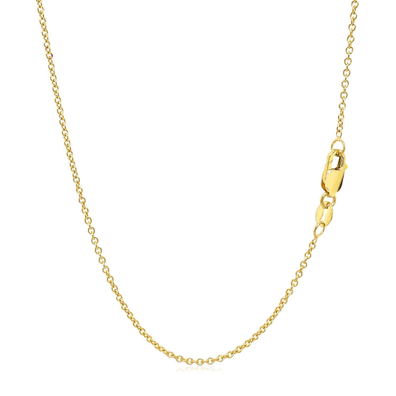 Bids.com 14k Yellow Gold Round Cable Link Chain 1.3mm Necklaces White Smoke 16 / Yellow Gold,18 / Yellow Gold