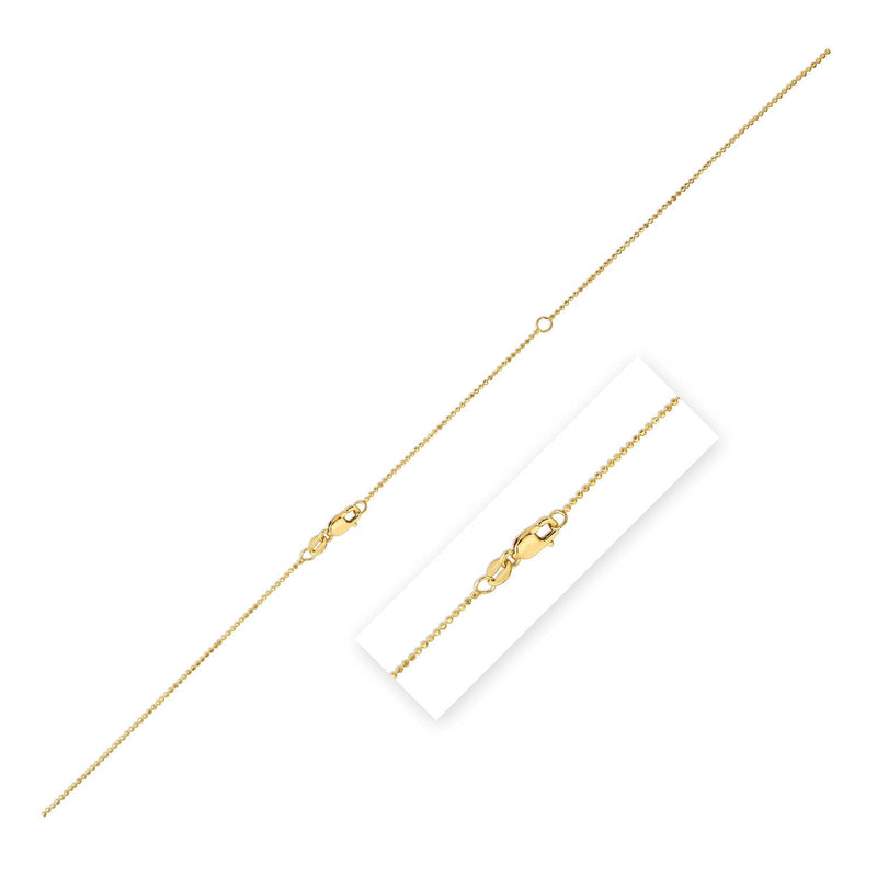Bids.com Double Extendable Bead Chain in 14k Yellow Gold (1.00 mm) Necklaces White Smoke 18 / Yellow Gold