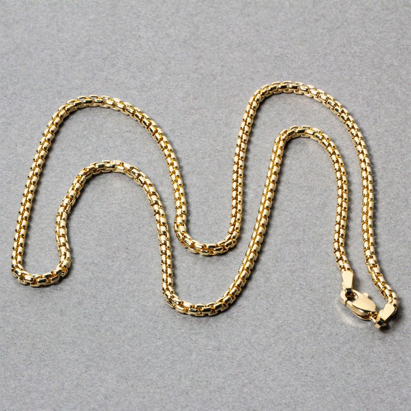Bids.com 14k Yellow Gold Solid Round Box Chain 2.5 mm Necklaces Gray 16 / Yellow Gold,18 / Yellow Gold,20 / Yellow Gold,24 / Yellow Gold