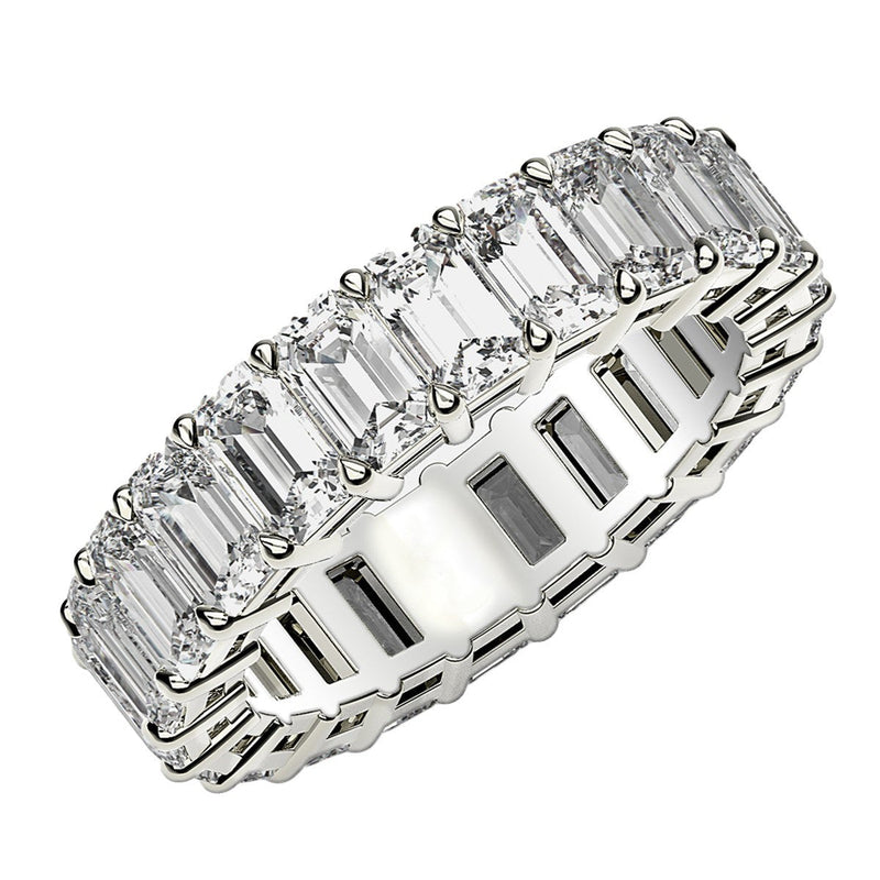 Bids.com Emerald Cut Lab Grown Diamond Eternity Ring in 14k White Gold (4 cttw FG/VS2) Rings White Smoke 4 / White Gold,4.5 / White Gold,5 / White Gold,5.5 / White Gold,6 / White Gold,6.5 / White Gold,7 / White Gold,7.5 / White Gold,8 / White Gold,8.5 / White Gold,9 / White Gold