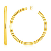 Bids.com 14k Yellow Gold Polished Hoop Earrings Earrings White Smoke Yellow Gold