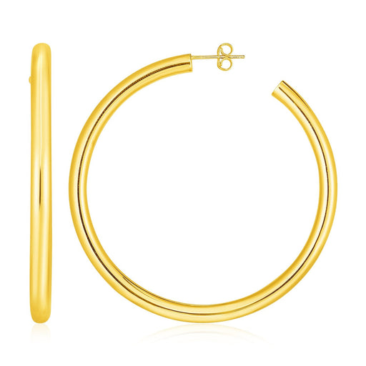 Bids.com 14k Yellow Gold Polished Hoop Earrings Earrings White Smoke Yellow Gold