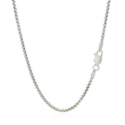 Bids.com Sterling Silver Rhodium Plated Round Box Chain 1.8mm Necklaces White Smoke 18 / Sterling Silver,20 / Sterling Silver,22 / Sterling Silver,24 / Sterling Silver