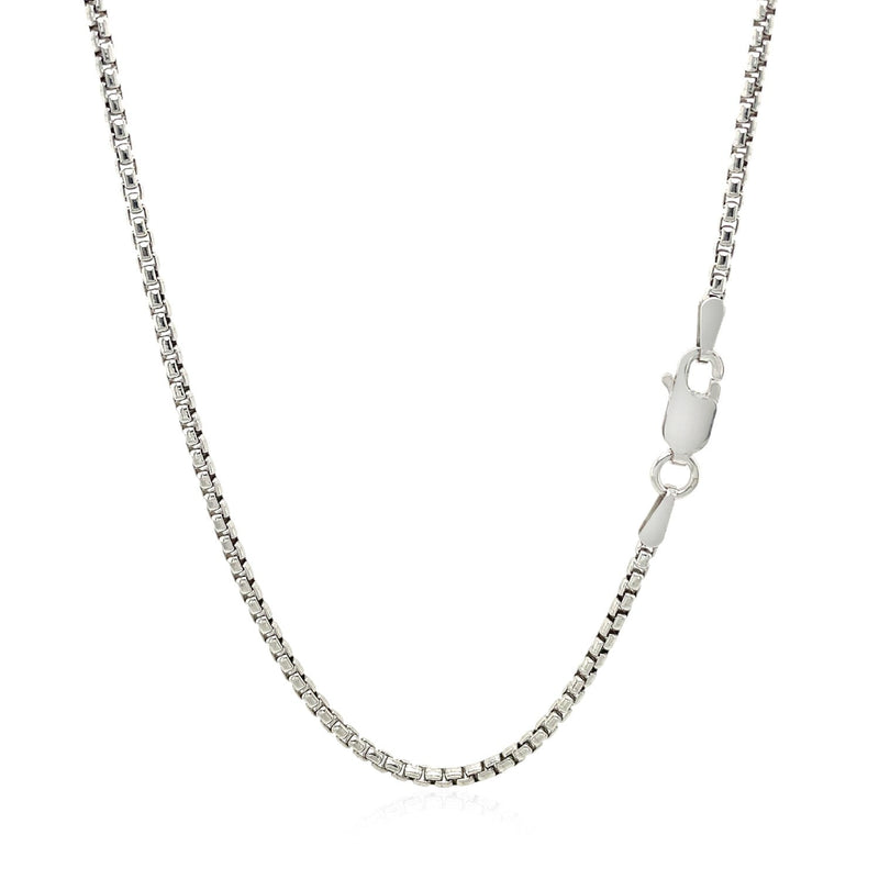 Bids.com Sterling Silver Rhodium Plated Round Box Chain 1.8mm Necklaces White Smoke 18 / Sterling Silver,20 / Sterling Silver,22 / Sterling Silver,24 / Sterling Silver
