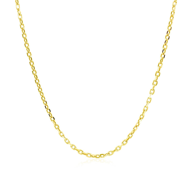 Bids.com 18k Yellow Gold Diamond Cut Cable Link Chain (1.40 mm) Necklaces White Smoke 16 / Yellow Gold,18 / Yellow Gold,20 / Yellow Gold