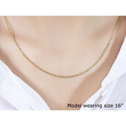 Bids.com 18k Yellow Gold Diamond Cut Cable Link Chain (1.40 mm) Necklaces Gray 16 / Yellow Gold,18 / Yellow Gold,20 / Yellow Gold