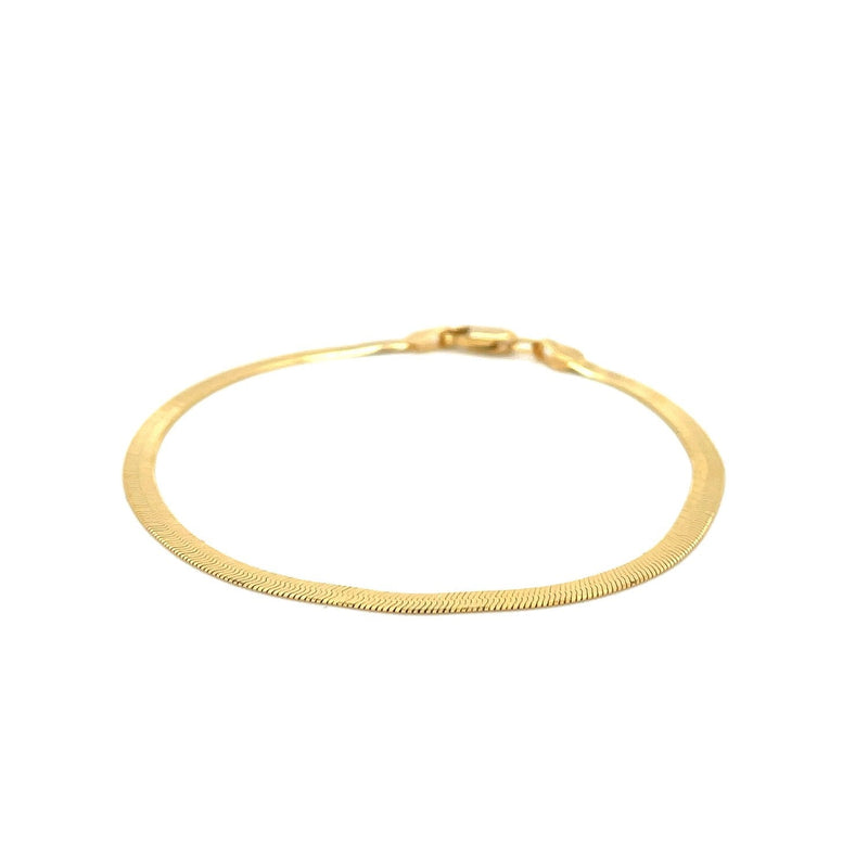 Bids.com 1.5mm 14k Yellow Gold Super Flex Herringbone Anklet Accessories White Smoke 10 / Yellow Gold
