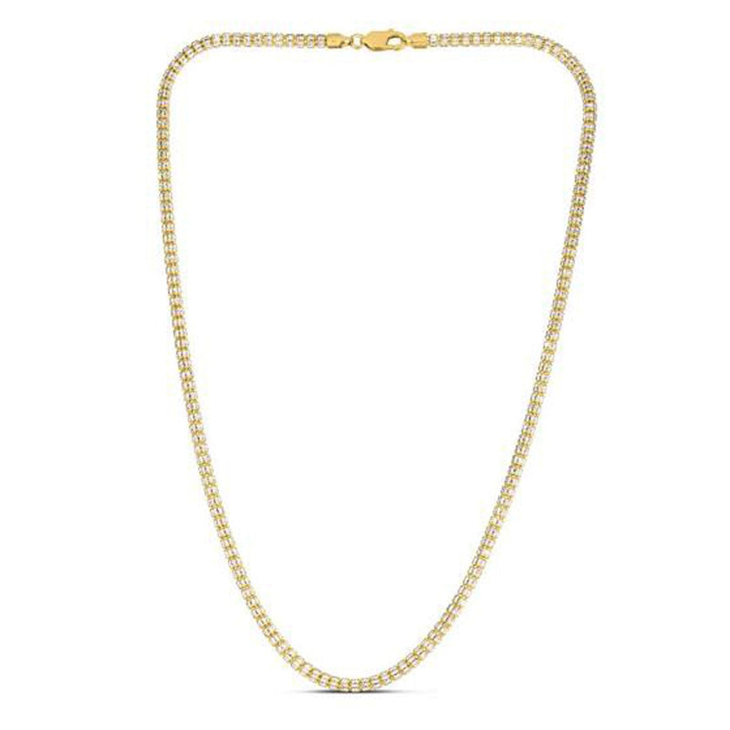 Bids.com Ice Barrel Chain in 14k Yellow Gold (3.23 mm) Necklaces White Smoke 18 / Yellow Gold,20 / Yellow Gold,22 / Yellow Gold,24 / Yellow Gold