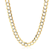 Bids.com 5.7mm 14k Two Tone Gold Pave Curb Chain Necklaces White Smoke 20 / Two-Tone Gold,22 / Two-Tone Gold,24 / Two-Tone Gold,30 / Two-Tone Gold