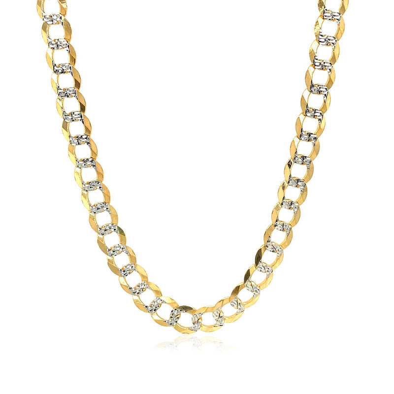 Bids.com 5.7mm 14k Two Tone Gold Pave Curb Chain Necklaces White Smoke 20 / Two-Tone Gold,22 / Two-Tone Gold,24 / Two-Tone Gold,30 / Two-Tone Gold