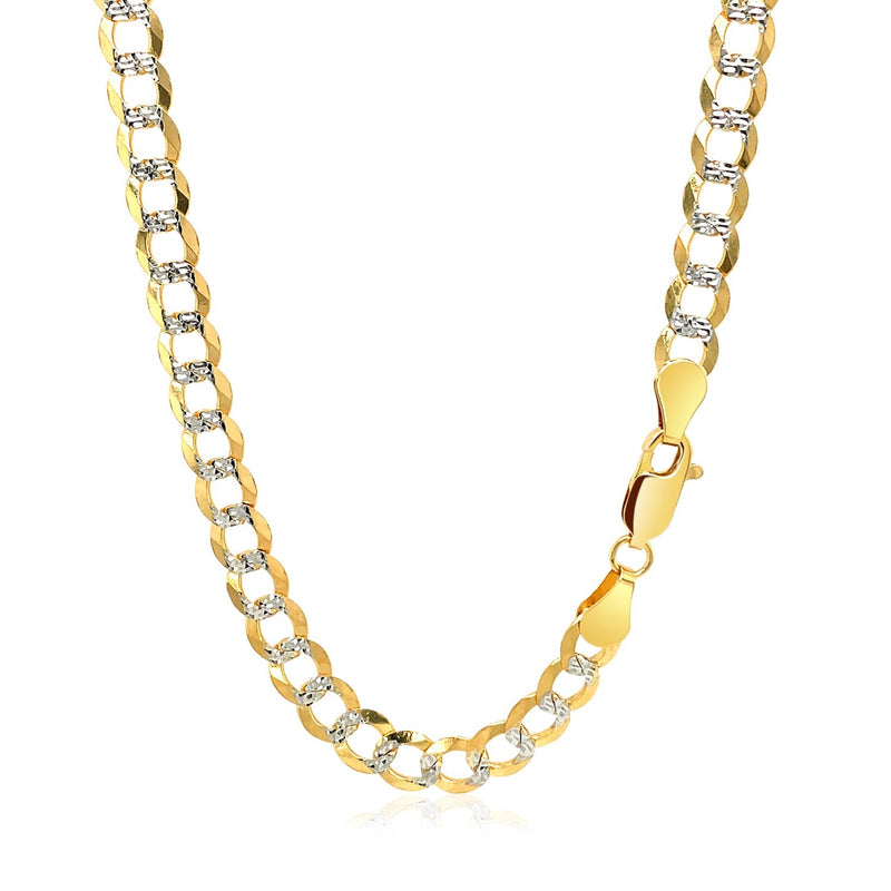 Bids.com 5.7mm 14k Two Tone Gold Pave Curb Chain Necklaces White Smoke 20 / Two-Tone Gold,22 / Two-Tone Gold,24 / Two-Tone Gold,30 / Two-Tone Gold