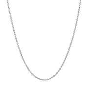Bids.com 14k White Gold Round Cable Link Chain 1.3mm Necklaces White Smoke 16 / White Gold,18 / White Gold